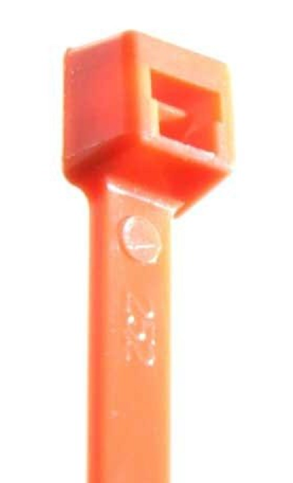 4" #18 lb Minature Orange Cable Ties 100/Pkg. - Click Image to Close